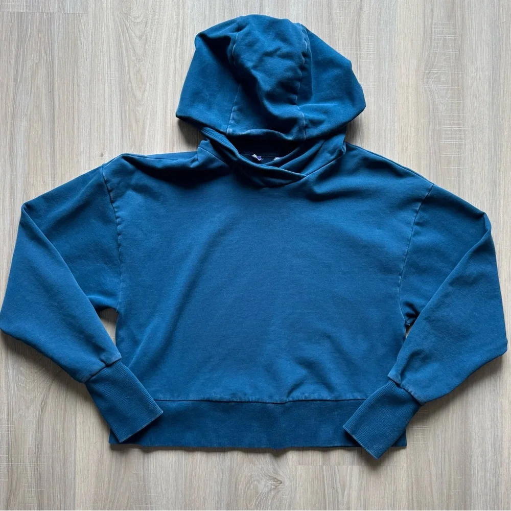 Joy Lab Sweat Set Hoodie Joggers Women’s Small Blue Acid Wash Thumbholes - Picture 2 of 14